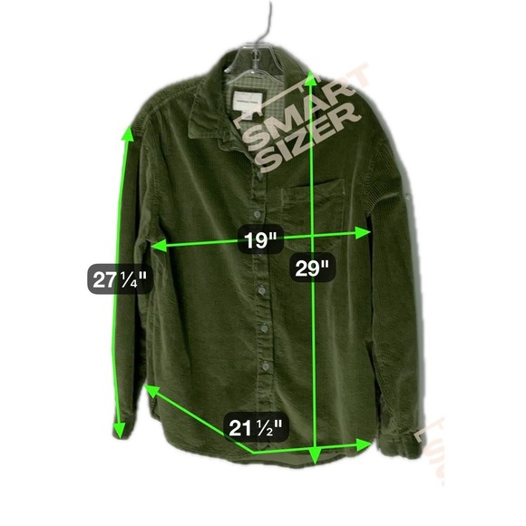 American Eagle Outfitters Corduroy Button Down Shirt Green Casual Women XS - Picture 4 of 6